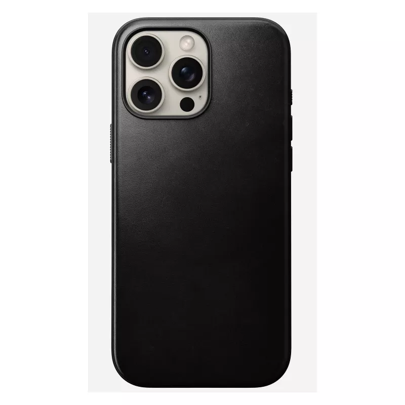 Handyhülle Nomad Modern Leather Case für iPhone 16 Pro Max, 6,9 Zoll (17,5 cm), schwarz, Leder+PC+TPU
