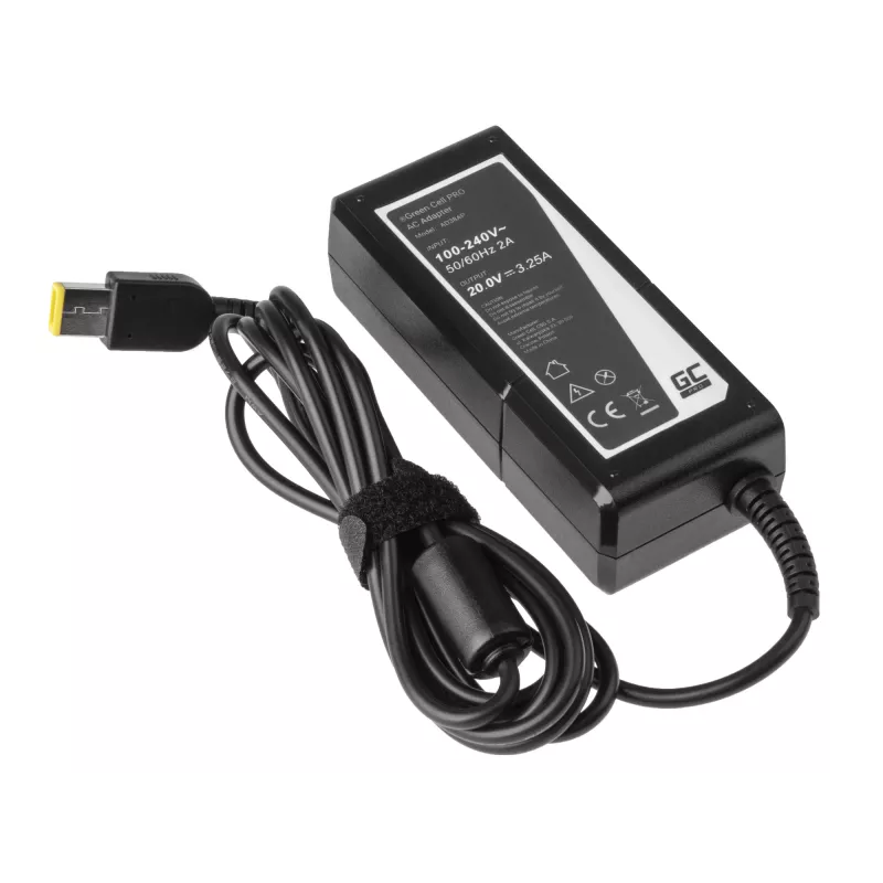Netzteil Grün Cell AD38AP 65W für Lenovo Laptops, 20V 3,25A, 1,2 m Kabel, schwarz