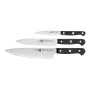 Messerset ZWILLING Gourmet 3 tlg. — geschmiedete Stahlklingen 10/16/20 cm, schwarze Kunststoffgriffe, spülmaschinenfest