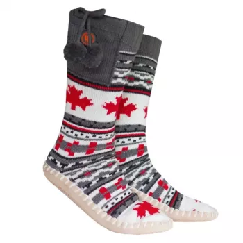 Slipper-Stiefel Glovii GQ4M Unisex – Winter, Obermaterial Polyester, synthetische Außensohle, Kohlefaser, Einheitsgröße, mehrfarbig (Grau/Rot/Weiß)