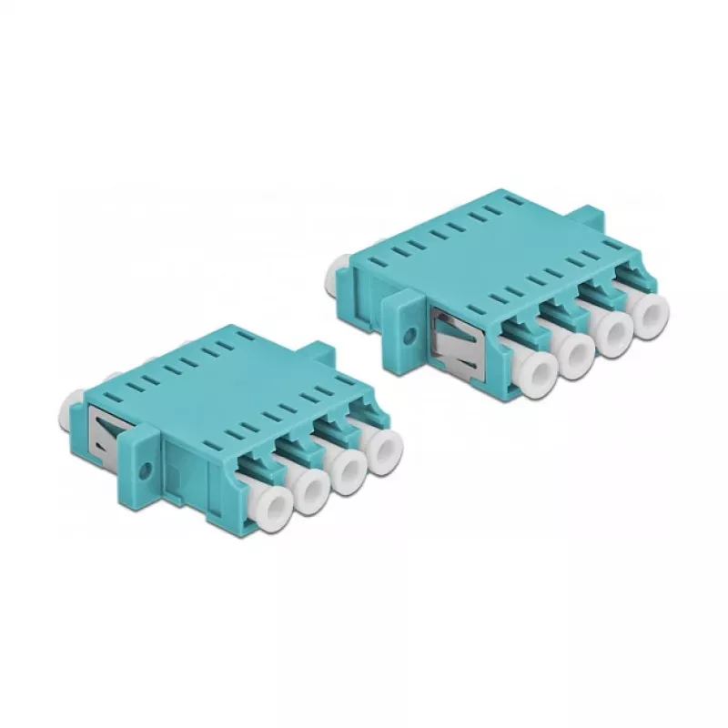 Glasfaseradapter DELOCK LC Buchse–Buchse OM3 Duplex (2 Stk.)