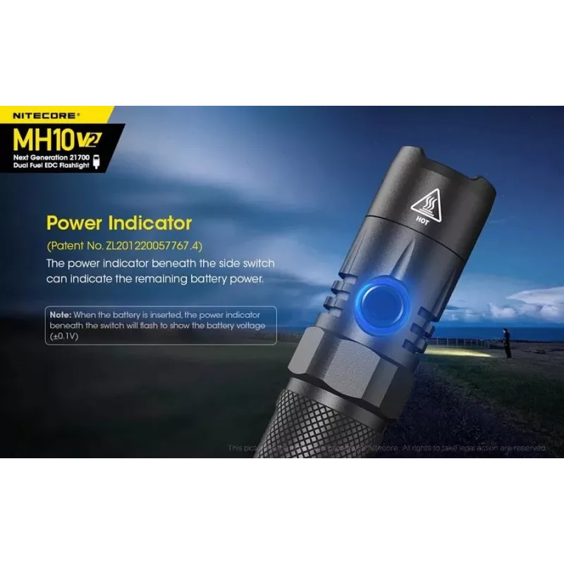 Hand-Taschenlampe Nitecore MH10 V2 Schwarz