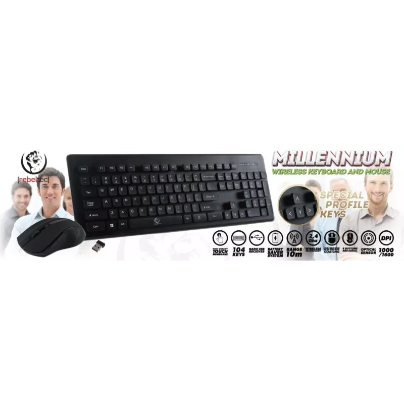 Wireless Keyboard and Mouse Set Millenium