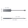 USB-Hub Aukey CB-H36 — 4-Port USB 3.2 Gen 1 Typ-A, Host USB 2.0, 5000 Mbit/s, Aluminium Silber