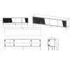 RTV-Schrank ABI 4D 200x38x62 Kaschmir matt