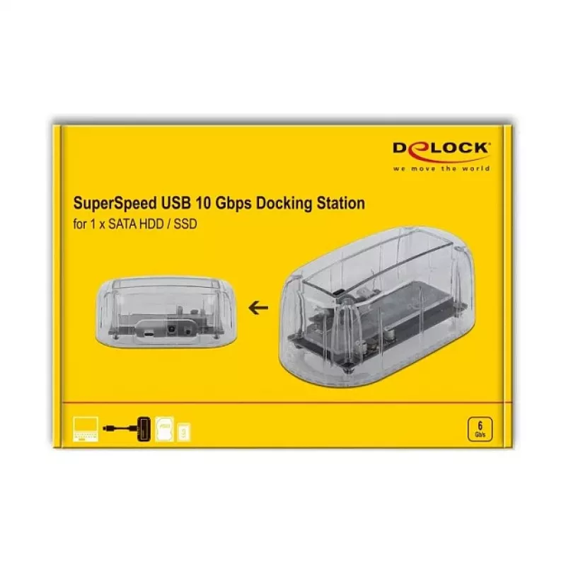 HDD/SSD-Gehäuse DeLOCK 64089 Transparent 2,5/3,5 Zoll