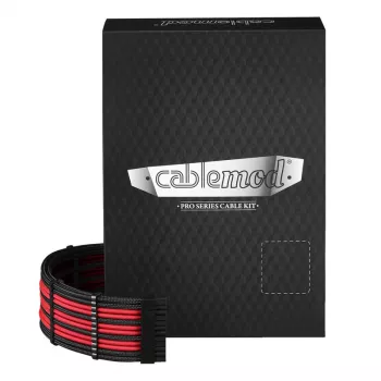 Stromkabelsatz CableMod PRO Series ModMesh C-Series für Corsair RMi/RMx — Schwarz/Rot ummantelte Kabel