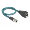 DeLOCK M12 Adapterkabel X-kodiert 8 Pin Stecker auf RJ45 Buchse 50 cm
