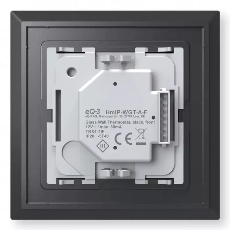 Glas-Wandthermostat Homematic IP 161570A0 — digital, schwarz, 230 V, IP20
