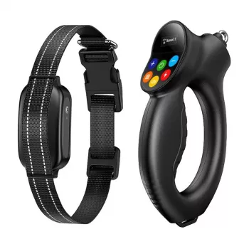 Wiederaufladbare wasserdichte elektrische Bellkontrolle Rojeco PD800 — Schwarz, verstellbares Anti-Bell-Trainingshalsband