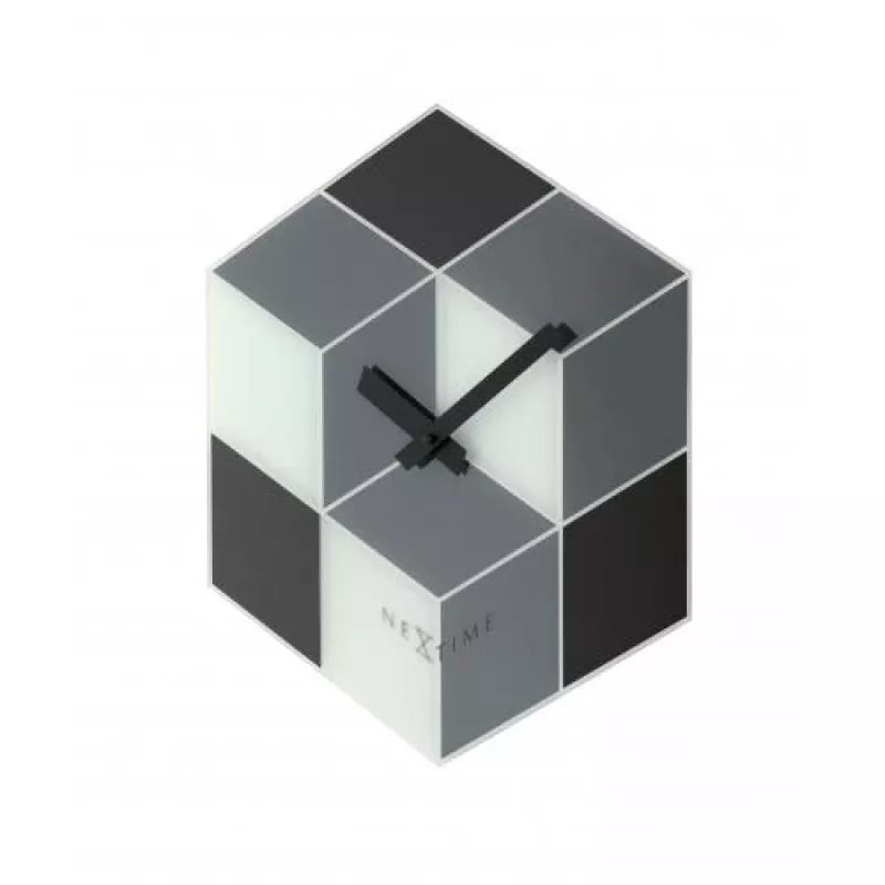 NeXtime klok 8171 Cubic, 43,5x37 cm, Wand, Schwarz/Weiß/Grau