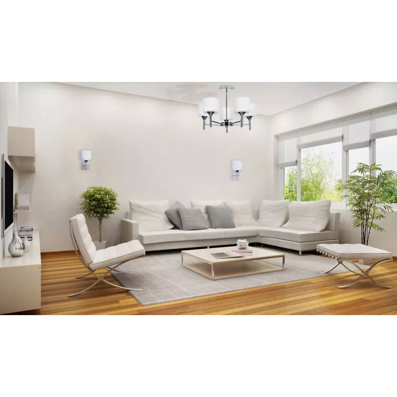 Klassische Kronleuchter-Pendelleuchte Activejet MIRA Chrom 5xE27 für Wohnzimmer