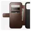 Nomad Modern Leather Folio Handyhülle Cover für iPhone 17 Pro Max — Braun, Leder, 6,3 Zoll Bildschirm, 4 Kartenfächer