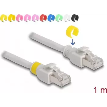 Netzwerkkabel DeLOCK RJ45 Cat.6A S/FTP 1m Grau