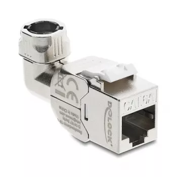 RJ45 Keystone-Modul Buchse Cat.6A werkzeugfrei 90° DELOCK 90800