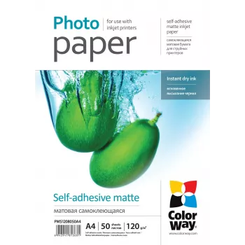 Selbstklebendes mattes Fotopapier ColorWay PMS1208050A4 120 g/m² A4