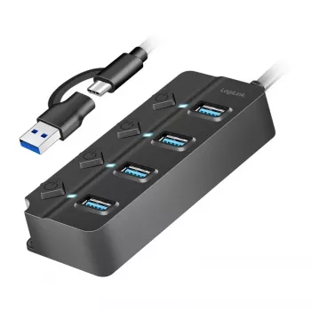 USB 3.2 Gen1 HUB, 4x USB-A Ein-/Ausschalter