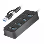 USB 3.2 Gen1 HUB, 4x USB-A Ein-/Ausschalter