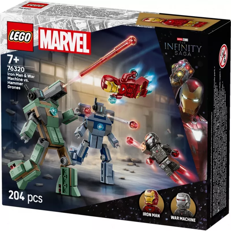 Konstruktionsspielzeug LEGO Marvel Super Heroes Iron Man War Machine Set 76320, 204 Teile, 2 Minifiguren, 100 mm Höhe