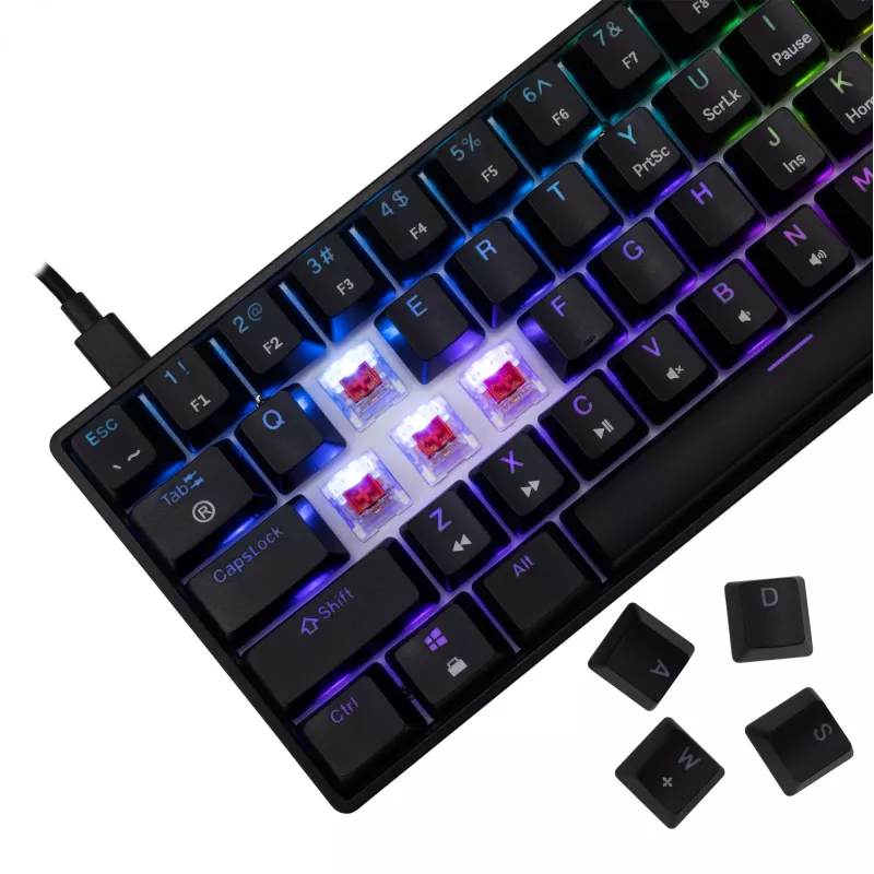 Mechanische Gaming-Tastatur White Shark Shinobi-2 mit Red Switches, Schwarz, US-Layout