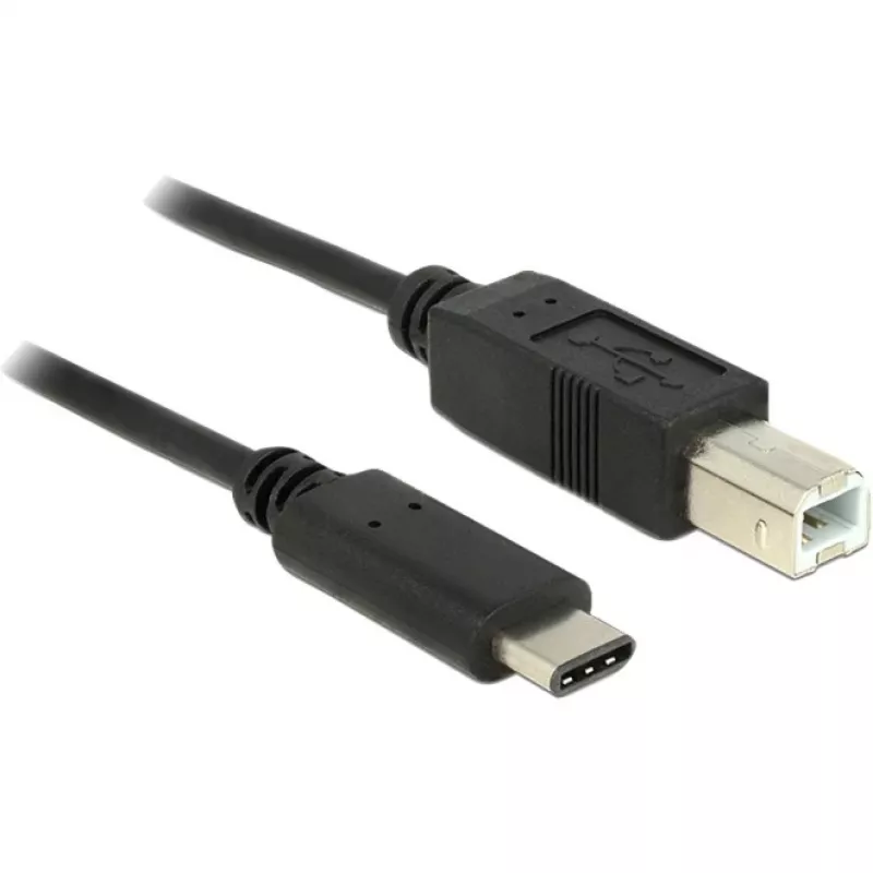 USB-Kabel DeLOCK 83601 USB 2.0 1m USB C USB B Schwarz