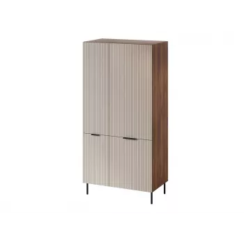 Kleiderschrank Cama Meble ALMERA Cama 5 90x52x185 cm, Walnuss-Rahmen, Kaschmir-Türen, 6 Einlegeböden