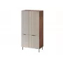 Kleiderschrank Cama Meble ALMERA Cama 5 90x52x185 cm, Walnuss-Rahmen, Kaschmir-Türen, 6 Einlegeböden