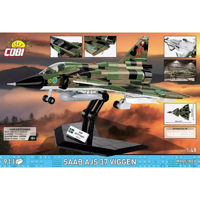 Konstruktionsset Cobi Blocks Saab AJS 3 Viggen 911-tlg. Modellbausatz, 911 Teile