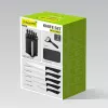 Messer- und Besteckblock-Set Maestro MR-1413 – schwarz, 8-teilig, Edelstahlklingen mit Halter, Papierhandtuchständer