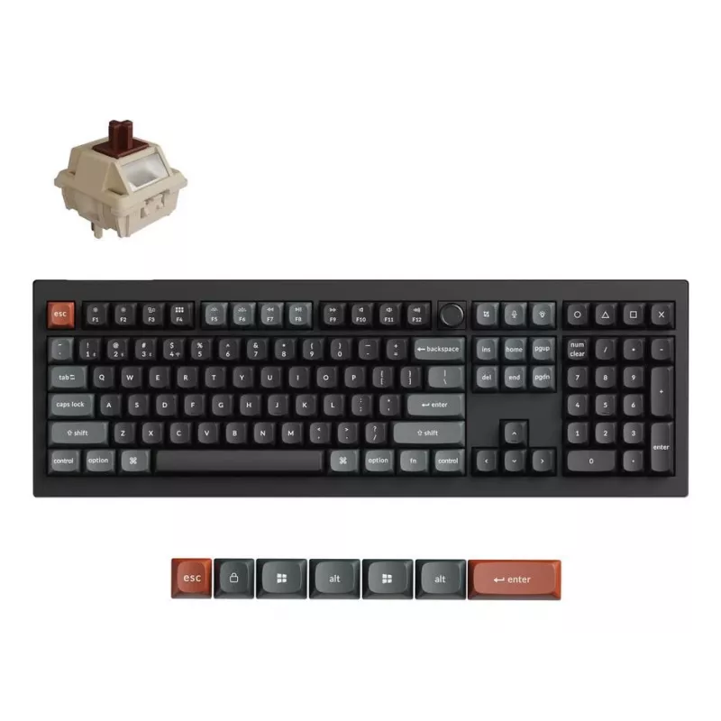 Mechanische Full-Size-Tastatur Keychron V6 Ultra 8K — QWERTY, Bluetooth, RGB, Schwarz