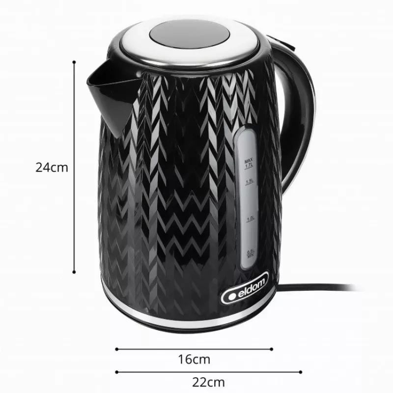NELO Wasserkocher, 1,7 l Fassungsvermögen, 2000 W, schwarz