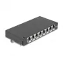 Patchpanel DELOCK Mini Desktop RJ45 8-Port Cat.6A geschirmt schwarz für Tisch, Wand oder Hutschiene