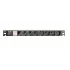 Power Distribution Unit GEMBIRD EG-PDU-014-C14, 8 AC-Ausgänge, C14-Eingang, 3 m Kabel, 1U, 3680 W, 10 A, Aluminium, schwarz