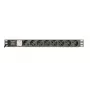 Power Distribution Unit GEMBIRD EG-PDU-014-C14, 8 AC-Ausgänge, C14-Eingang, 3 m Kabel, 1U, 3680 W, 10 A, Aluminium, schwarz