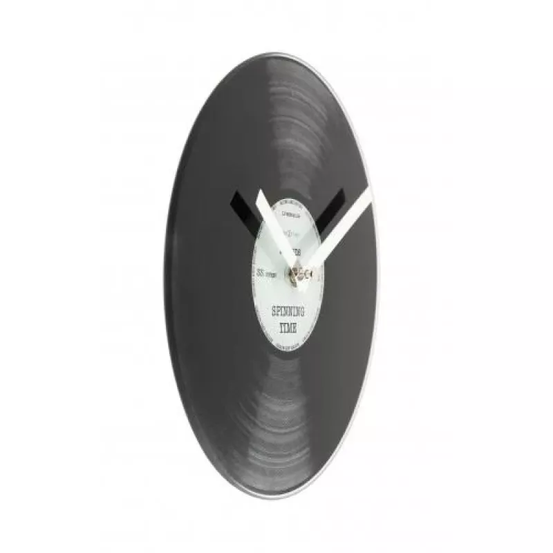 NeXtime klok 5163 Little Spinning Time, Ø20 cm, Wand, Schwarz