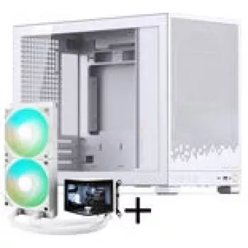 Jonsbo D32 STD PC-Gehäuse + TRYX PANORAMA Complete Flüssigkeitskühlung, ARGB - 240 mm, Weiß