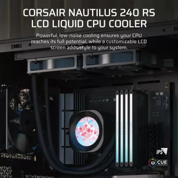 All-in-One-Flüssigkeitskühler Corsair Nautilus 240 RS LCD 12 cm Schwarz
