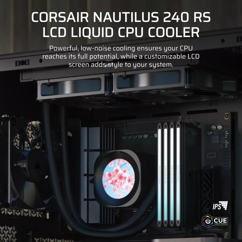 All-in-One-Flüssigkeitskühler Corsair Nautilus 240 RS LCD 12 cm Schwarz
