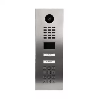 Video-Türsprechanlage DoorBird D2102KV — Edelstahl-Außeneinheit, IP65, Bewegungssensor 10 m, IR-LED, PoE (IEEE 802.3af), 10/100 Mbit/s, 131×383×49,6 mm