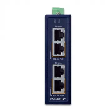 Industrieller 2-Port Gigabit Ethernet Switch PLANET IPOE-260-12V