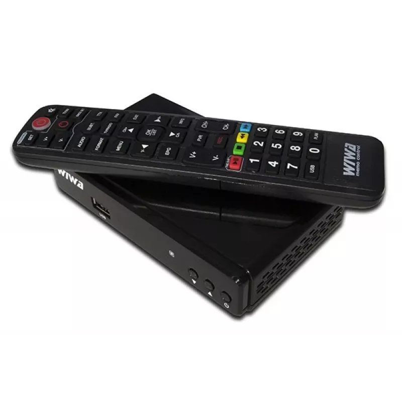 Set-Top-Tuner WIWA 2_275294 H.265 DVB-T/DVB-T2 HD, 1 Tuner, 470–860 MHz, HDMI 1.3, USB 2.0, SCART, schwarz
