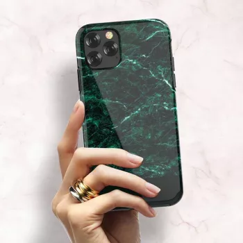 Schutzhülle Devia Marble-Serie für iPhone 11 Pro Max — grün, schlanke Passform, Hartschale
