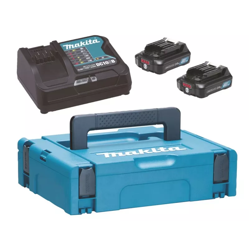 MAKITA STROMVERSORGUNGSSET 12V 2x2,0Ah (BL1021Bx2+DC10SB) MAKPAC