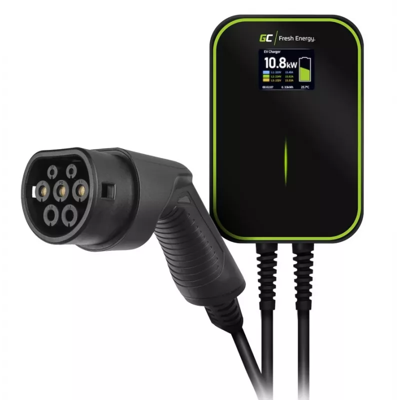 Elektrofahrzeug-Ladestation Grün Cell EV14 22 kW Schwarz Aluminium Wand