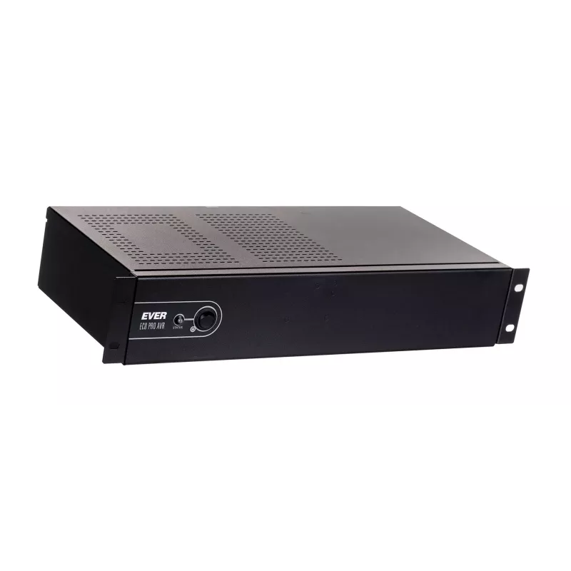 Rackmount Line-Interactive USV EVER ECO Pro 1200 AVR CDS, 1,2 kVA (650 W Ausgang), 2U, 3× C13, USB-B, AVR, VRLA 12 V 5 Ah ×2