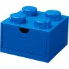 LEGO Schreibtischschublade 4, Aufbewahrungsbox Blau, Noppen