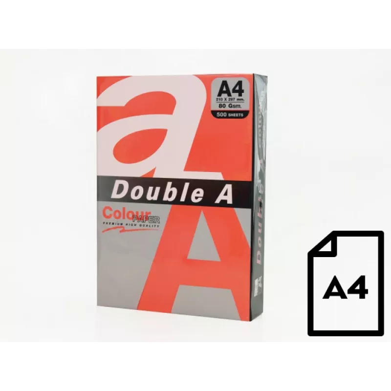 Farbpapier Double A, 80g, A4, 500 Blatt, Rot