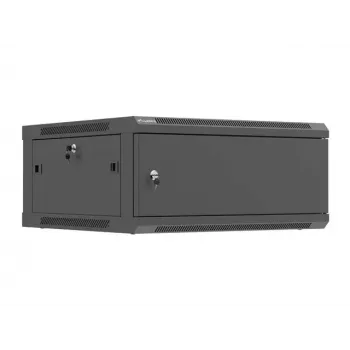 Wandmontierbarer 19-Zoll-Netzwerkschrank LANBERG 4U 600×600 mm, schwarz
