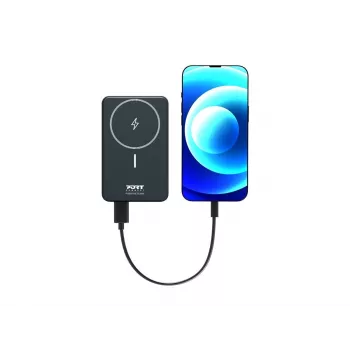 Port Designs 907005 Powerbank 10000 mAh kabelloses Laden Schwarz