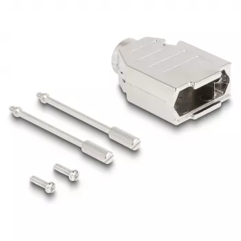 Kabeltülle DELOCK D-Sub-Gehäuse 9-polig (Stecker/Buchse) silber Kunststoff, 31×46×16 mm